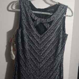 Connected Apparel Black and White Midi Dress